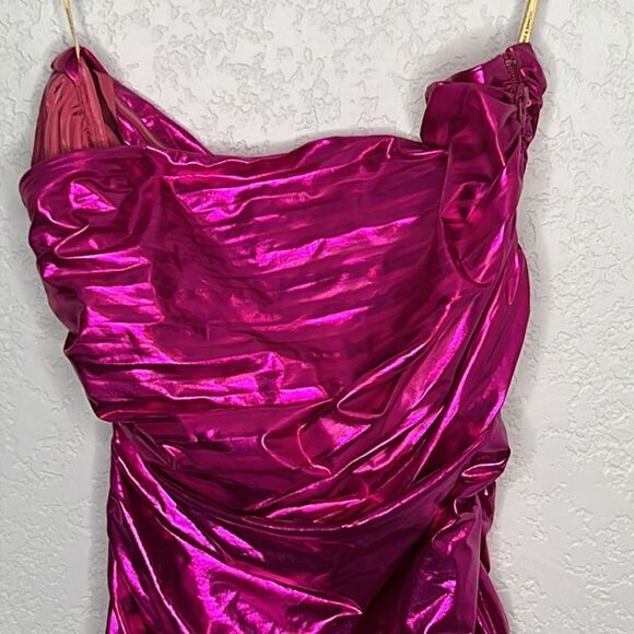 REVOLVE Metallic Pink Midi Dress - Picture 4 of 16